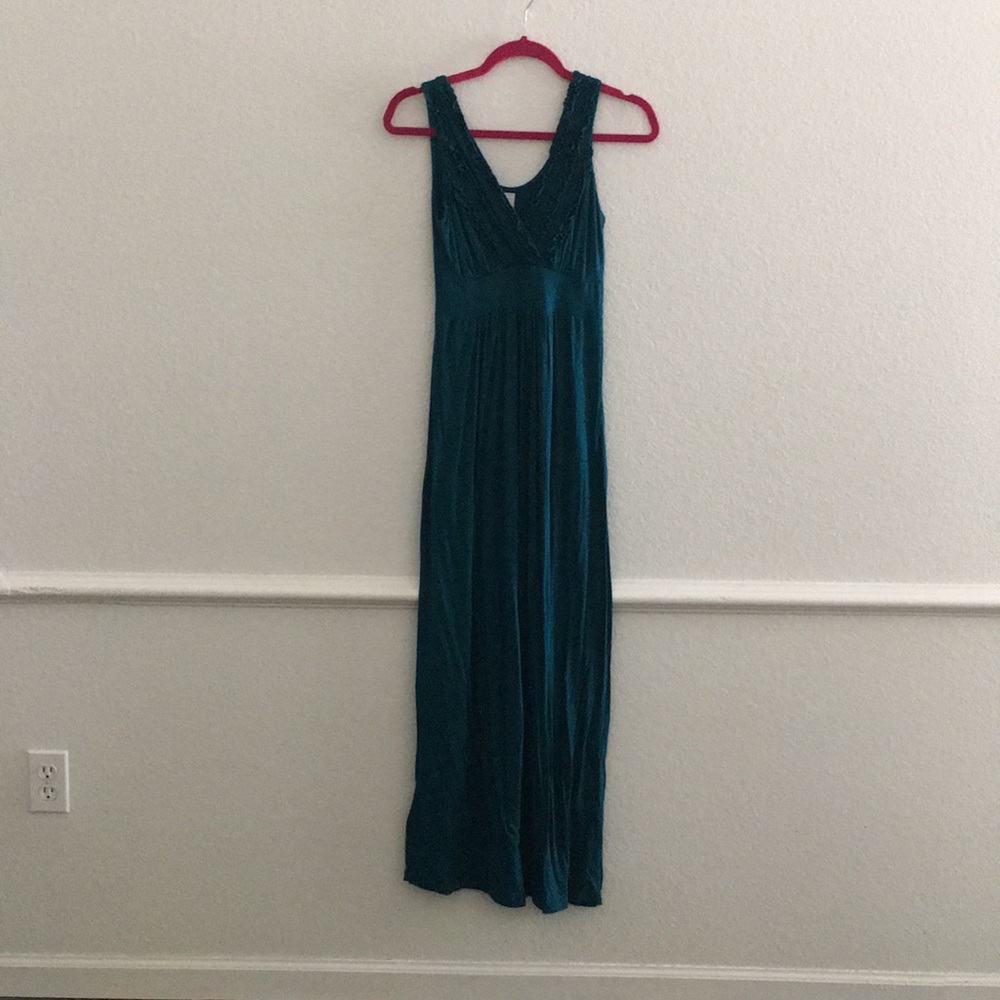 A teal maxi dress bought from Modcloth.
